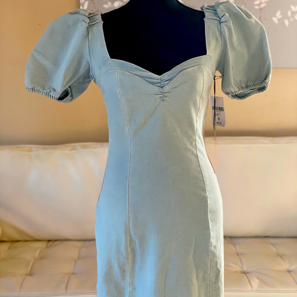 Light blue denim dress